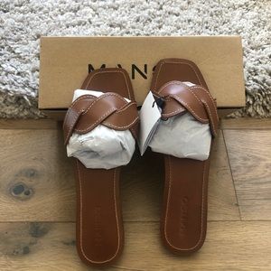 Mango leather sandals. New. Never worn with tags.